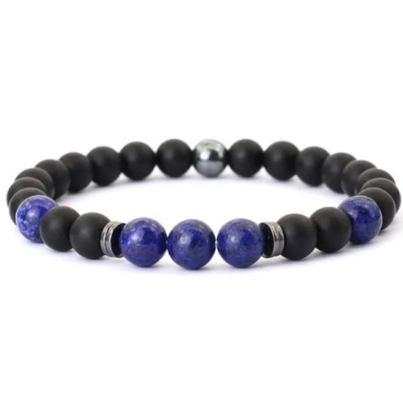 Onyx Bracelet,Gemstones Beads Bracelet,Good Luck Bracelet,Gift for Her,for Him - Picture 1 of 1
